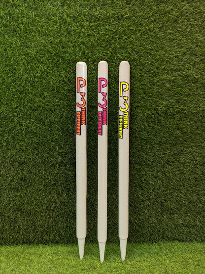 P3 Wooden Cricket Stumps Off-white Set of 3